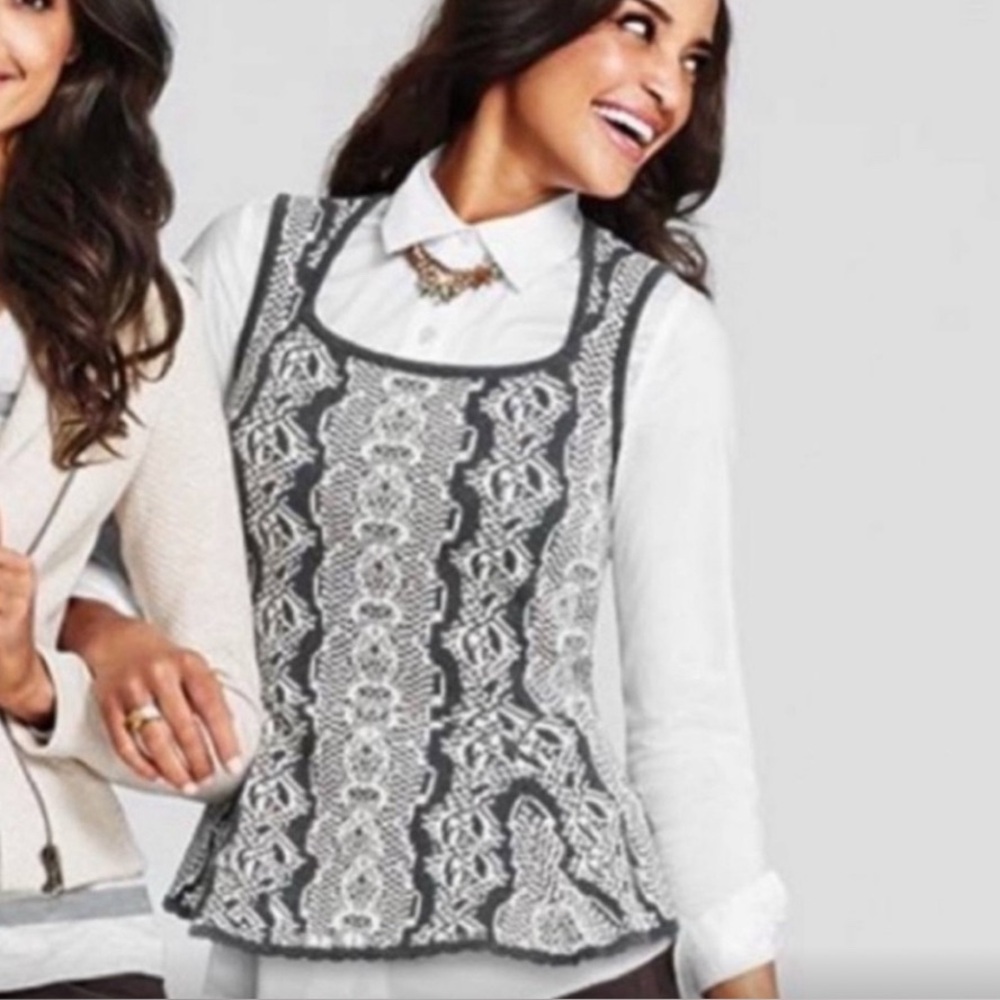 CAbi Wonderful Me Peplum Hem Sweater Vest Style Number 887